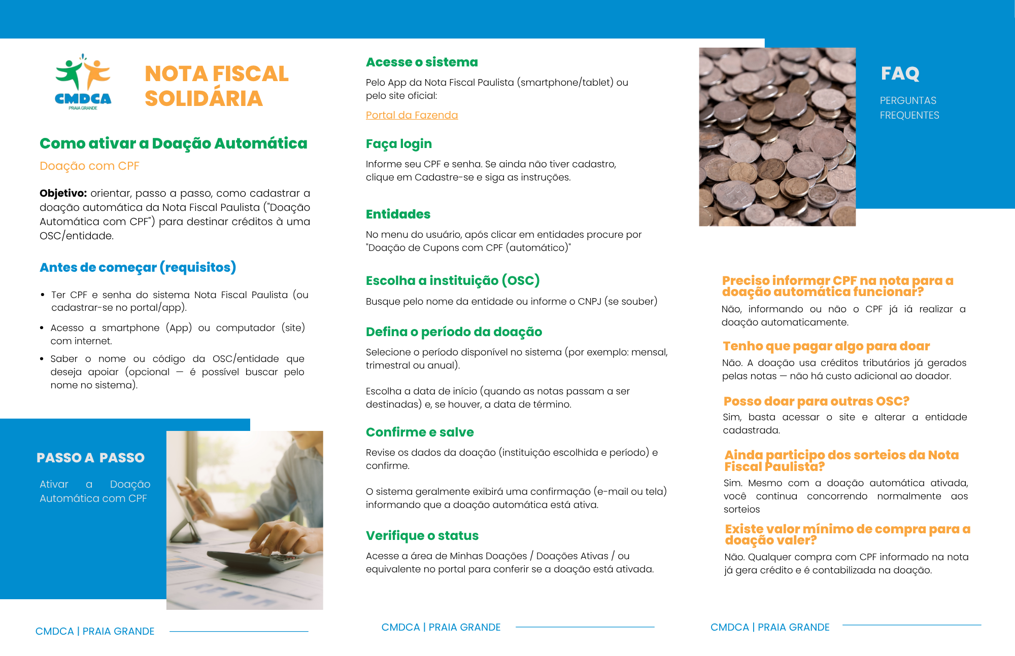 Capa da cartilha da Nota Fiscal Solidária - Clique para baixar o arquivo em PDF